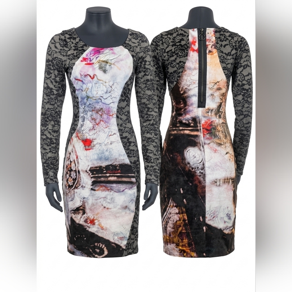 Save The Queen Artistic Long Sleeve Dress
